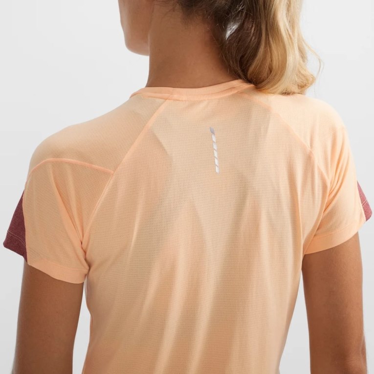 Apricot Salomon Cross Run Short Sleeve Women's T-Shirts | PH 26907K